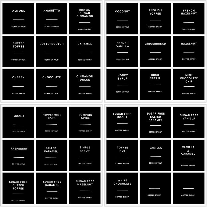 72pcs Coffee Syrup Labels for Glass Bottles, Coffee Labels Stickers for Coffee - Image 3