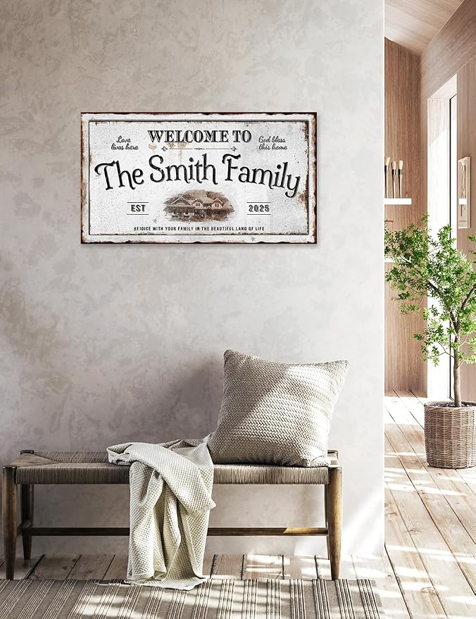 IPIC - Personalized Family Welcome Sign, Custom Canvas Wall Art - Image 4