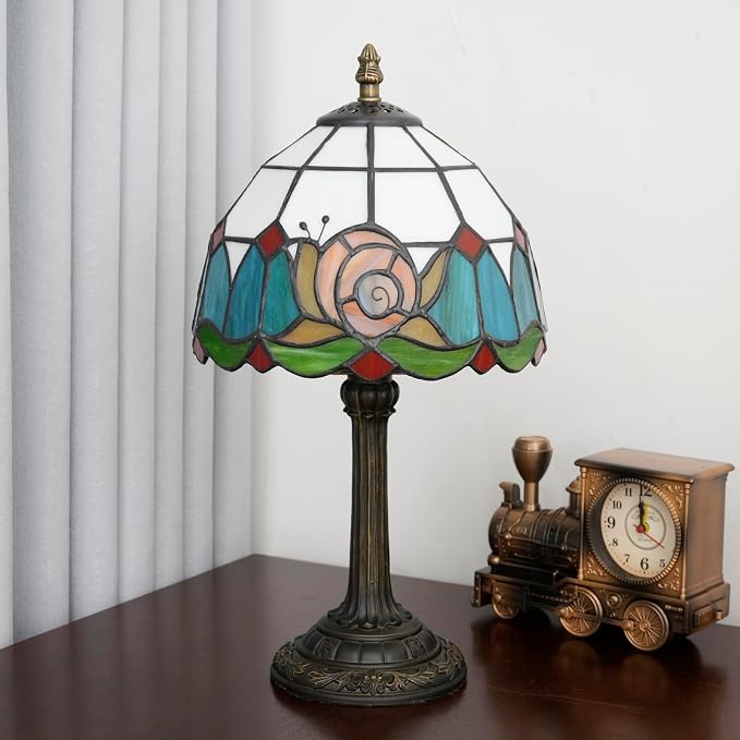Tiffany Lamp Stained Glass Table Lamp 8X8X14 Inches Snail Style Living Room - Image 5