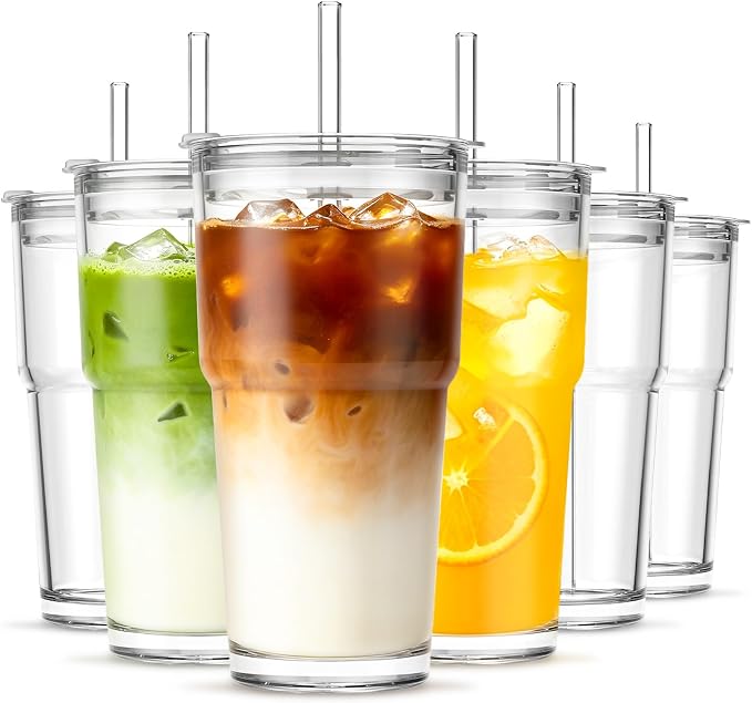 INSETLAN 20oz Clear Glass Cup by INSETLAN