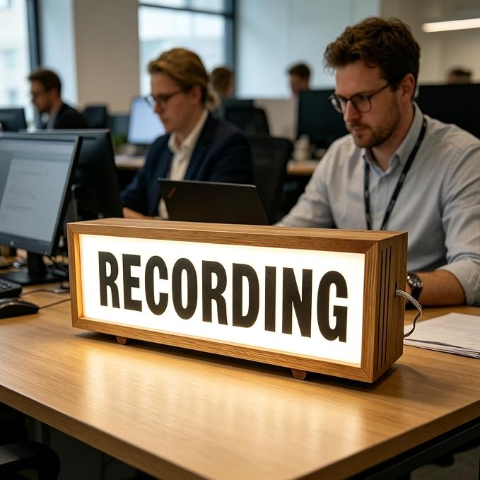 Recording Studio Wooden LED Neon Sign Recording Sign - Image 5