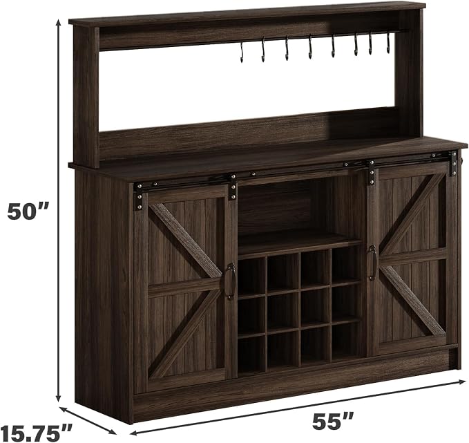 4ever2buy Farmhouse Coffee Bar Cabinet - Image 2