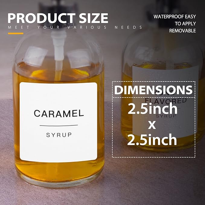 84PCS White Coffee Syrup Labels - Image 2