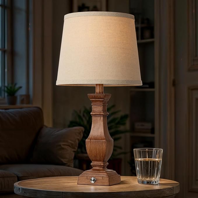 ROTTOGOON Dimmable Table Lamps Set of 2, Rustic Farmhouse Table Lamps - Image 5