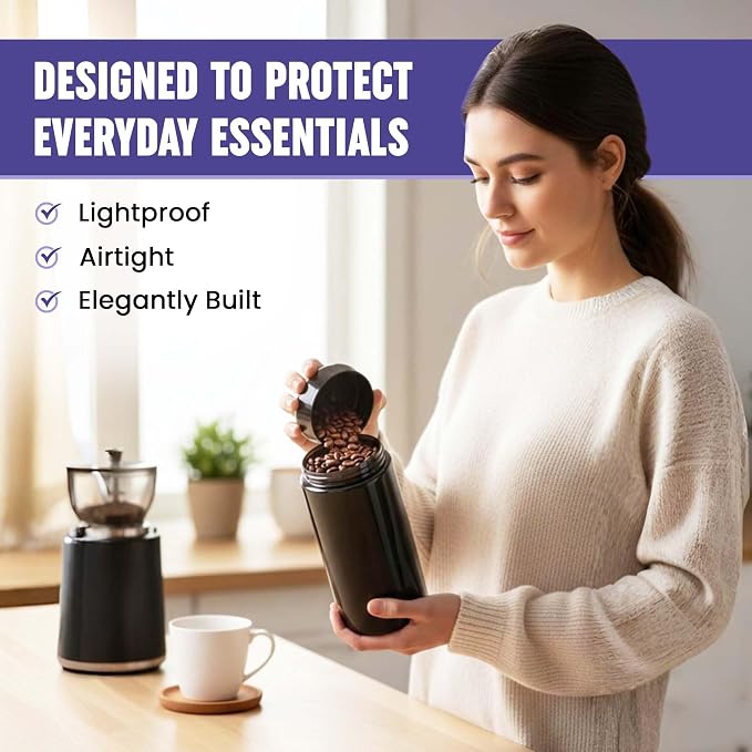 Infinity Jars, 1 L Airtight Coffee Canister Ultraviolet Glass Coffee Bean - Image 3
