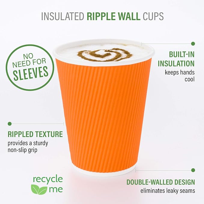 Restaurantware-12 Ounce Disposable Coffee Cups, 25 Double Wall Hot Cups - Image 4