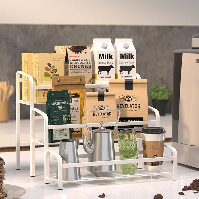 DTUQYX Coffee Syrup Organizer 3-Tier, 12 Bottles Capacity Coffee Syrup Rack - Image 5