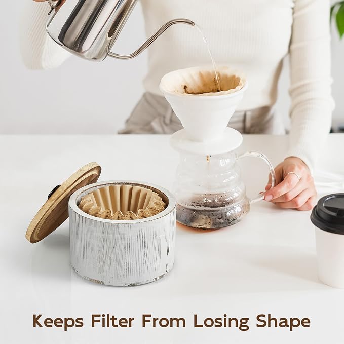 Coffee Filter Holder, Wood Filter Storage Container - Image 3