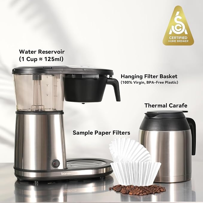 Bonavita 8 Cup Drip Coffee Maker Machine, One-Touch Pour Over, Auto Pause - Image 7