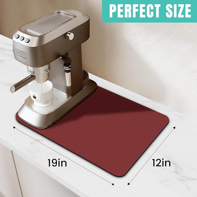 WISELIFE Coffee Mat Super Absorbent Dish Drying Mat Coffee Bar Accessories Match - Image 2