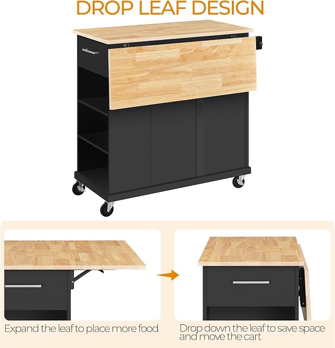 Yaheetech Rolling Kitchen Island Cart - Image 5