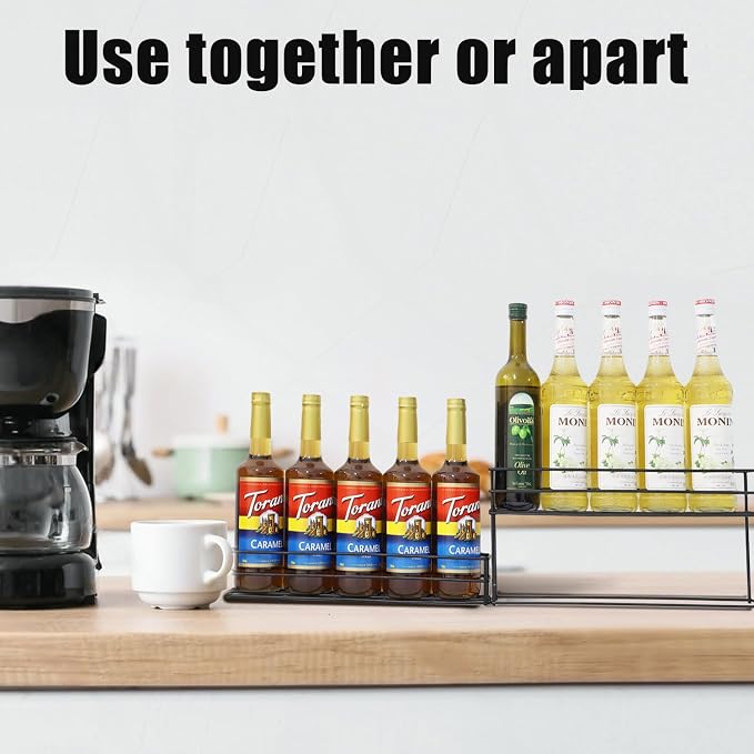 Coffee Syrup Rack for 10 Bottles, Tiered Coffee Syrup Organizer & Holder - Image 6
