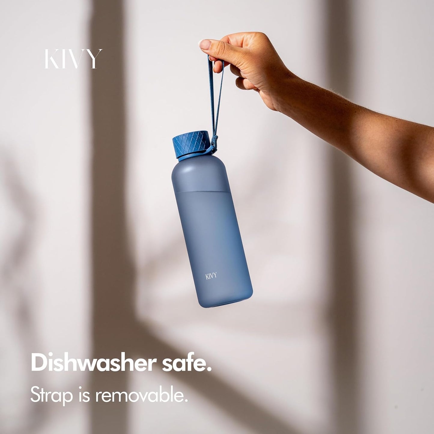 KIVY Slim Water Bottle 22oz [Lightweight & Shatterproof] - Small Drinking Waterbottle - Tritan Bottle Without Straw for School, Sport & Travel - Drinking Bottle Dishwasher Safe, BPA Free