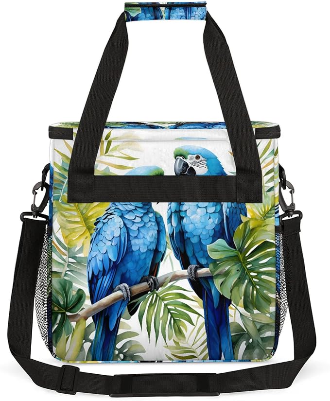 Tropical Parrot Coffee Maker Carring Bag, Large Insulated Storage Organizer - Image 5