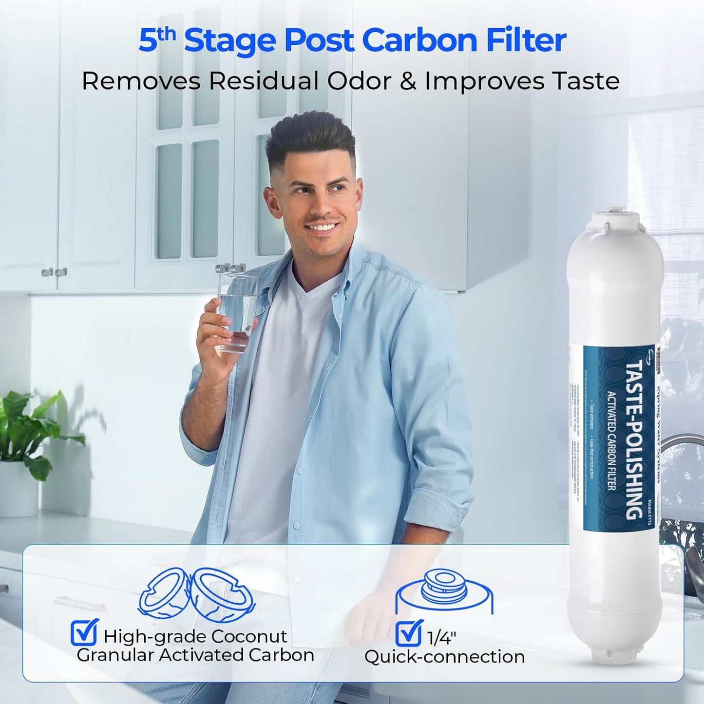 iSpring F10KU NSF Certified 1-Year Replacement Filter Set for 7-Stage RO Water Filtration Systems, Includes Alkaline Mineral & UV Filters, 10 Pieces, No RO Membrane