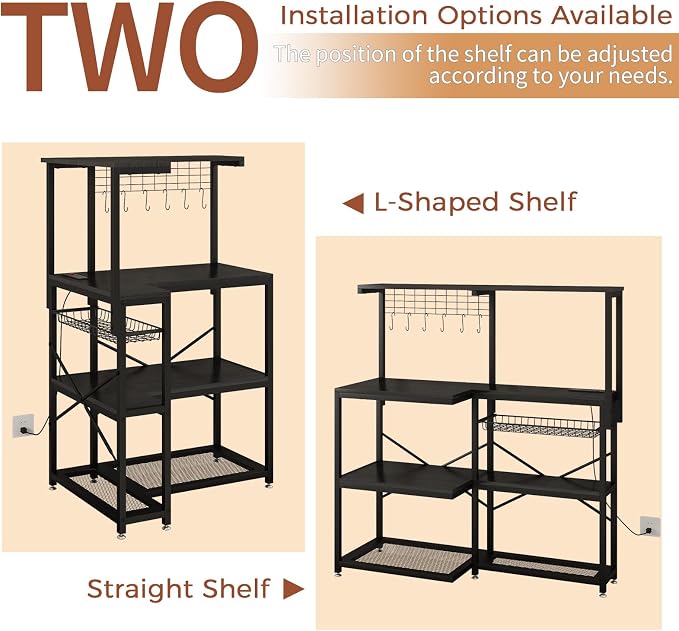 METYERRY L-Shaped Bakers Rack - Image 4