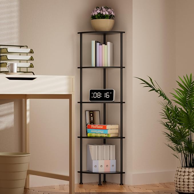 5-Tier Corner Shelf Stand, Tall Display Shelf, Plant Stand, Storage Standing - Image 2