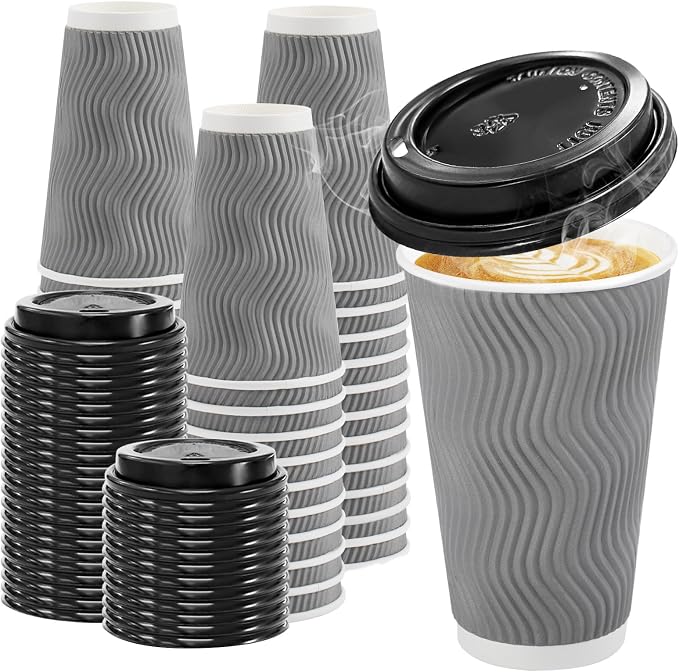 Clawsoff 100 Pack 16 oz Disposable Coffee Cups by BuyNow