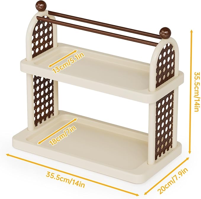 NiHome Matcha Station Organizer Shelf, Plastic Countertop Mug Cup Bottle - Image 7