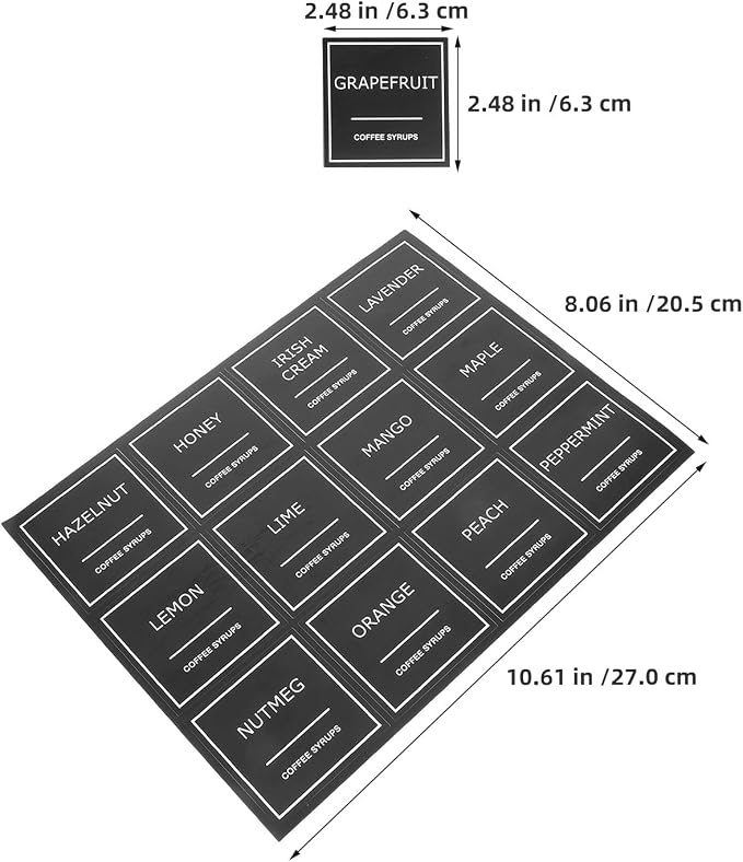 Generic 5 Sets Coffee Syrup Labels - Image 2