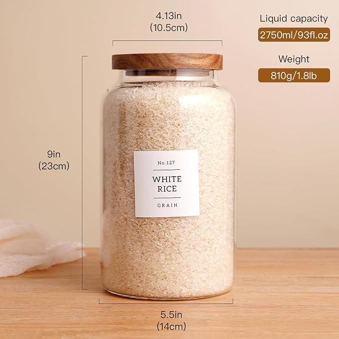 CZHQSMZ Set of 2 Large Glass Jar - Image 3