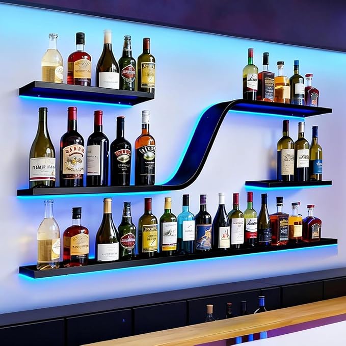 78IN Modern Wall Mounted Wine Rack by flowercart