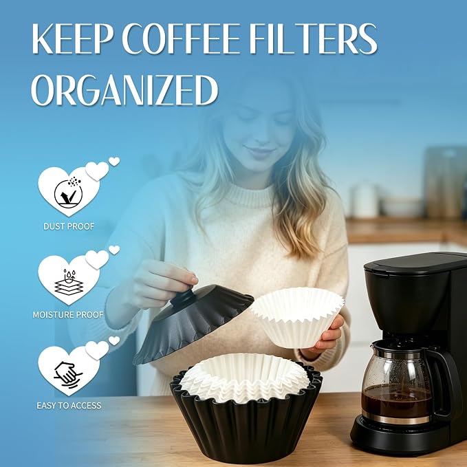 CAFEMASY Coffee Filter Storage Container with-Lid - Image 4