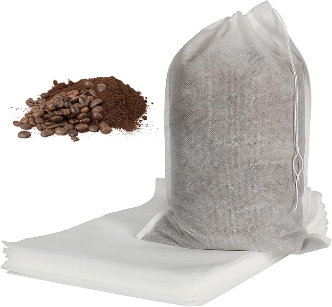 50pcs No Mess Large Cold Brew Bags, 8x12 inch Disposable Coffee Filter Bag Fine by HRXPackage-ForAllYourPackagingNeeds