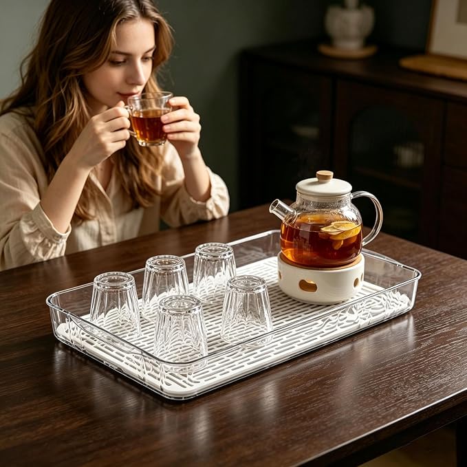 Plastic Drain Tray Bottle Cup Dish Drying Rack - Image 2