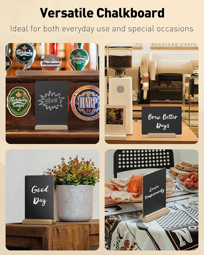 Uniclife 3 Pcs A4 Tabletop Chalkboard Sign - Image 7