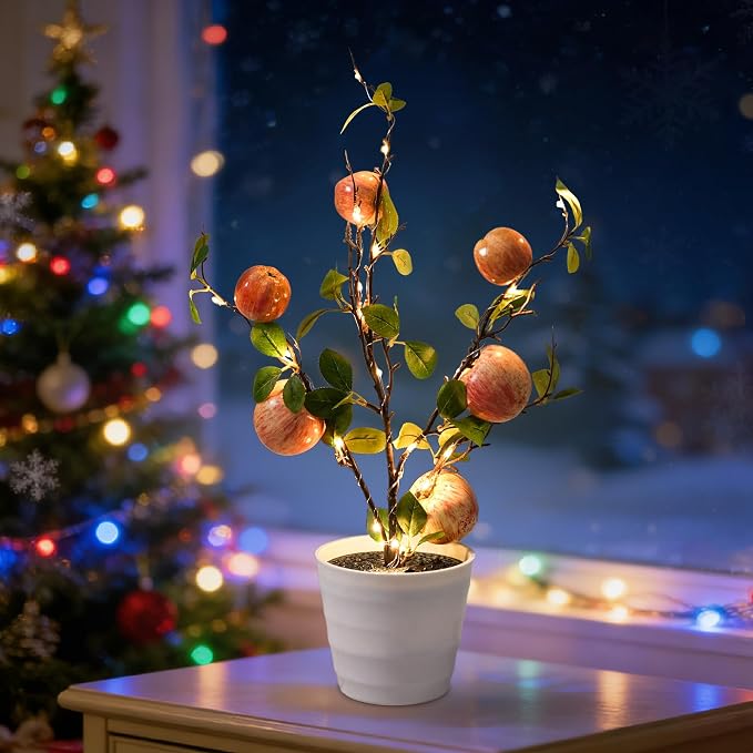 Artificial Apple Tree Lamp Night Light, Apple Lamp by Hibeauti