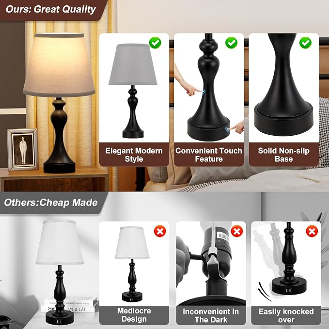 Seealle Touch Lamps for Nightstand - Image 9