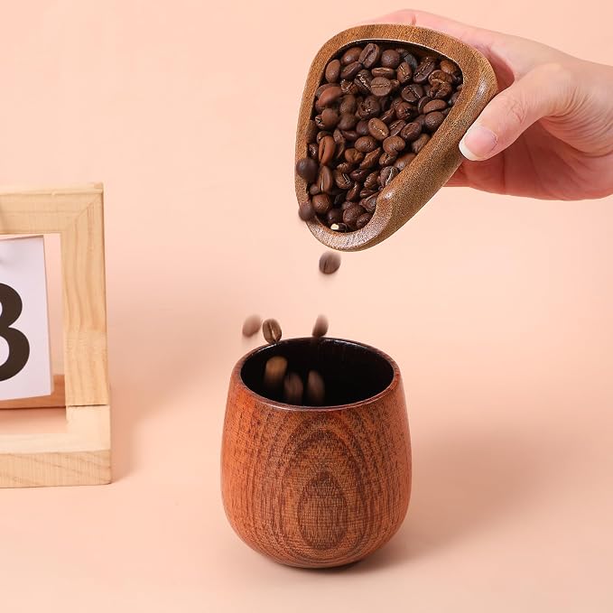 Coffee Bean Dosing Cup, Walnut Wood Espresso Accessories, Single Tray, Wood - Image 4