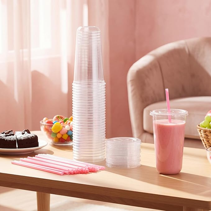 Ziliny 50 Sets Clear Plastic Cups - Image 3