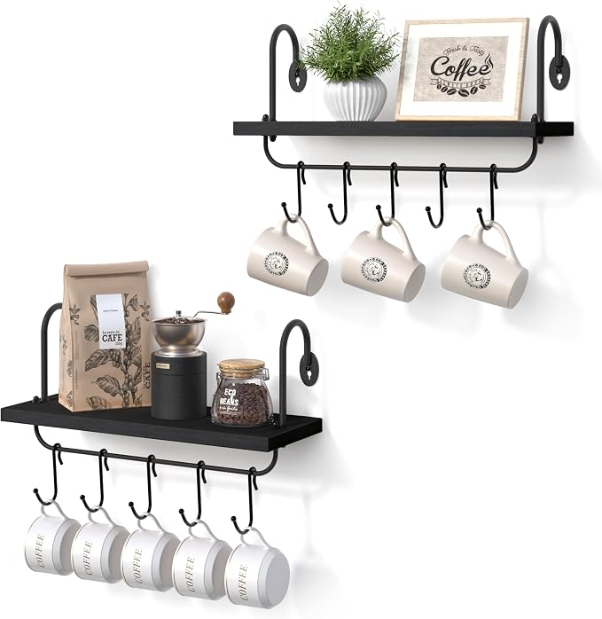 Olakee Floating Wall Shelves for Kitchen Bathroom Coffee Nook by Olakee