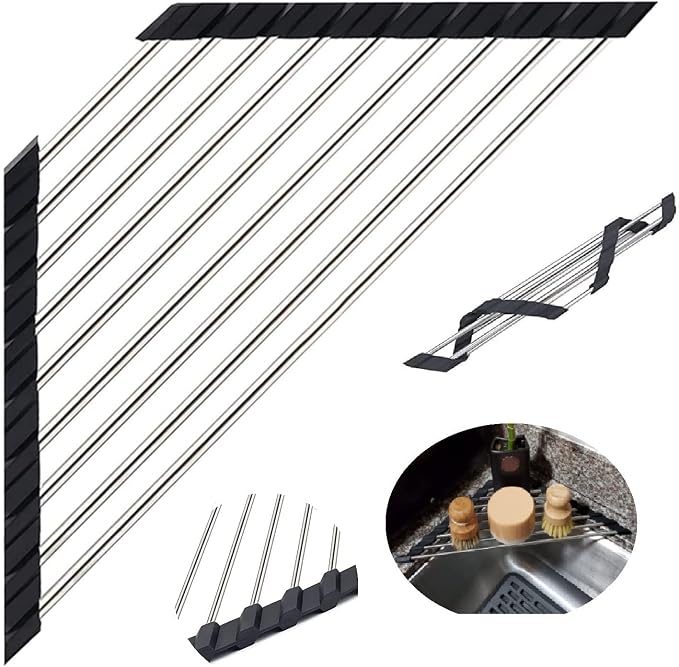 Triangle Dish Drying Rack for Sink Corner Roll Up Dish Drying Rack Folding - Image 6