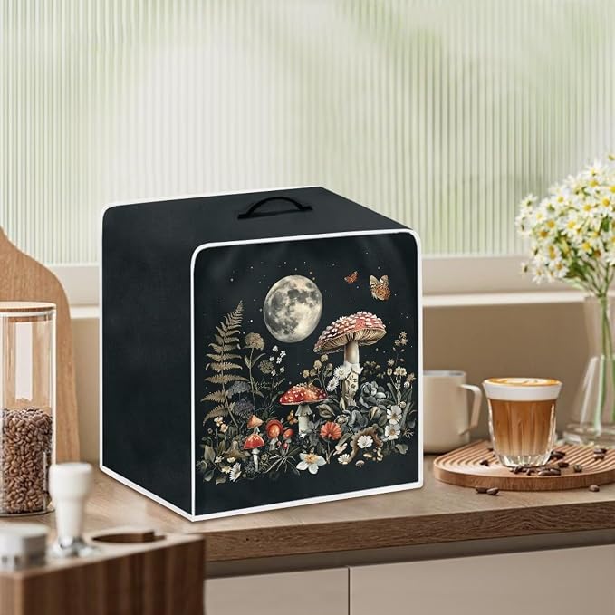 Mushroom Coffee Maker Cover Moon Dust Proof Appliance Cover Machine Washable - Image 3