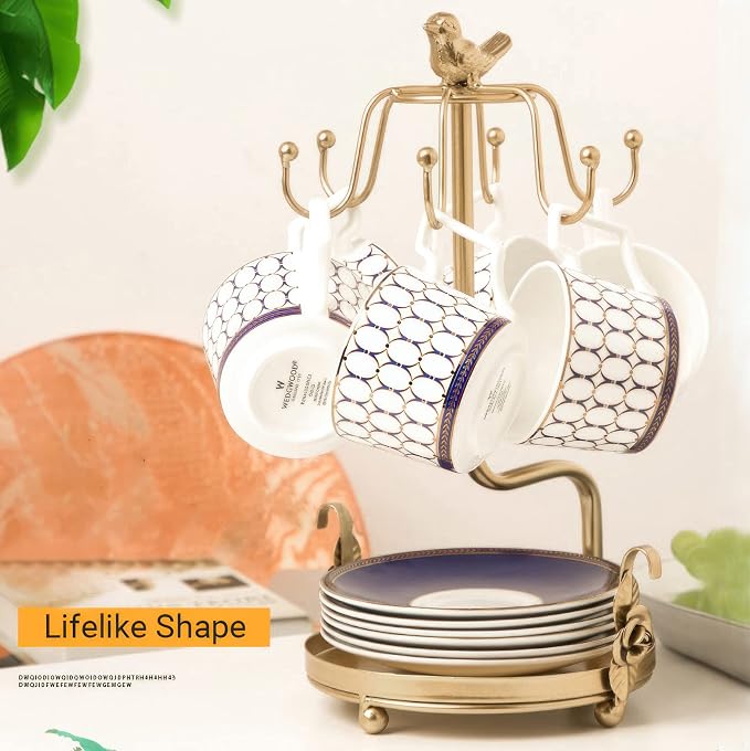 Gold Coffee Mug Tree Holder Countertop, Tea Coffee Cup Holders - Image 8