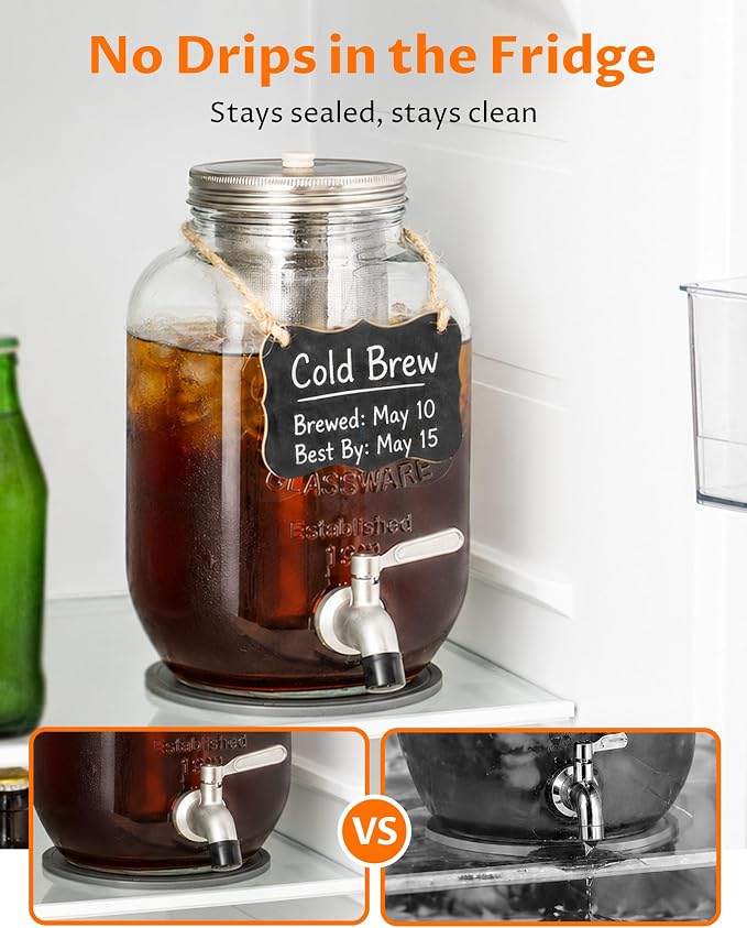 1 Gallon Cold Brew Coffee Maker – Heavy Duty Glass Iced Coffee Maker - Image 3