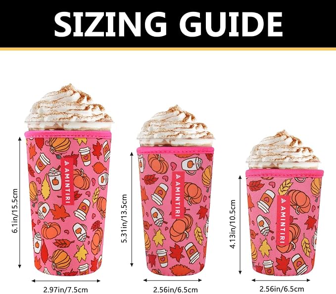 3 Pack Reusable Sleeve for Iced Coffee Cup, Coffee Neoprene Sleeve for Iced&Hot - Image 3