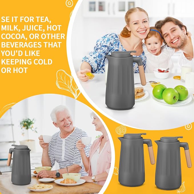 Ziliny 2 Pcs 34 oz Thermal Coffee Carafe - Image 6