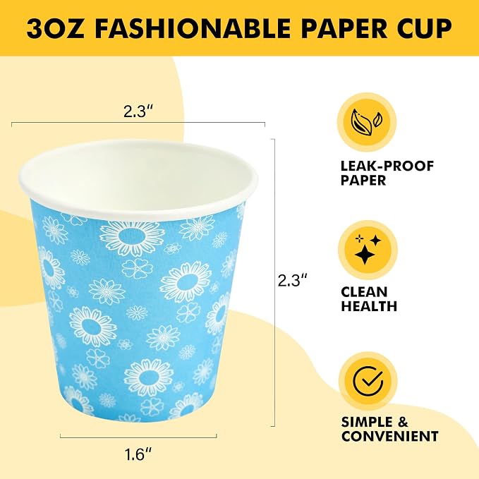 RACETOP Paper Cups 3 oz, Bathroom Cups 3 oz, Disposable Bathroom Paper Cups - Image 2