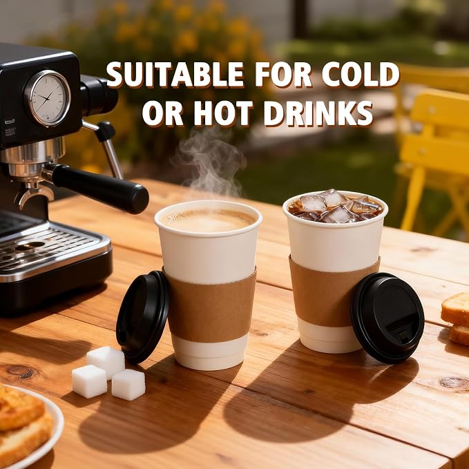 300 Pack Kraft Paper Coffee Cup Sleeves Disposable, Cardboard Cup Sleeves - Image 4
