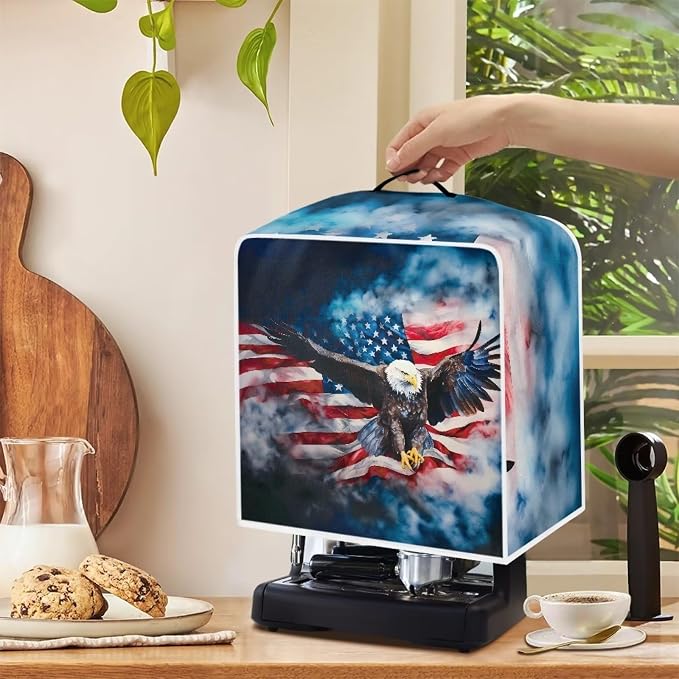 Eagle USA Flag Coffee Maker Cover Coffee Machine Dust Cover Waterproof Coffee - Image 5