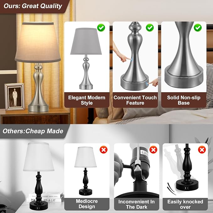 Seealle Touch Lamps for Nightstand - Image 8