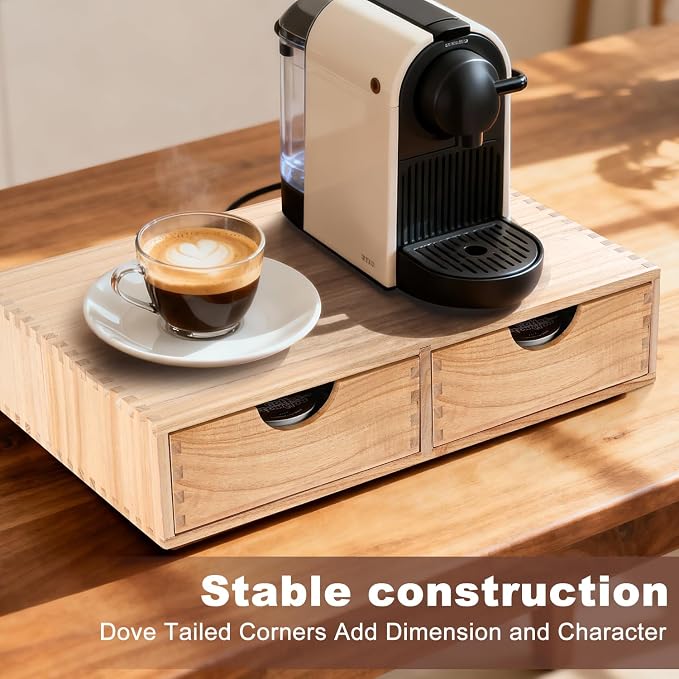 Wooden K Cup Organizer Coffee Pod Storage Box, Coffee Pod and Tea Bag Holder - Image 5