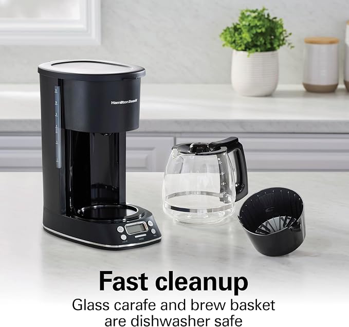 Hamilton Beach 12 Cup Programmable Hot & Iced Coffee Maker, Glass Carafe - Image 7
