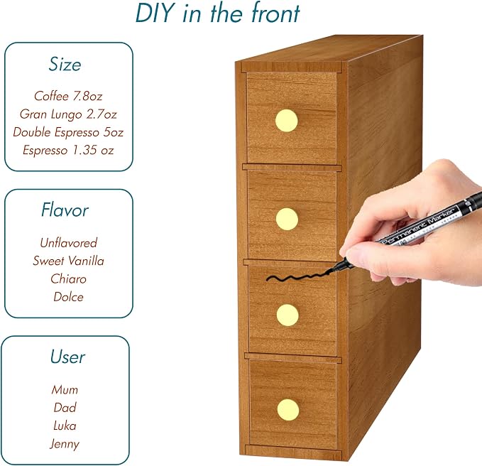 Suli Coffee Pod Holder, 52 Pods Large Capacity, 4-Tier Coffee Pod Organizer - Image 9
