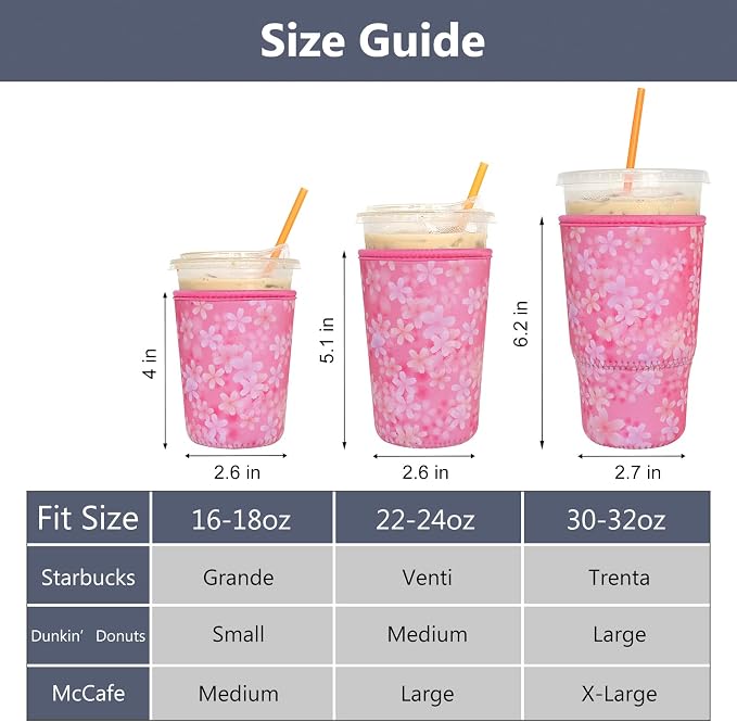 3 Pack Reusable Iced Coffee Sleeves - Image 2