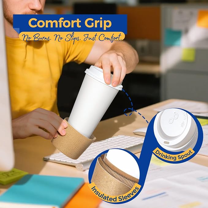 Fit Meal Prep 50 Pack 16 oz Disposable Coffee Cups - Image 4